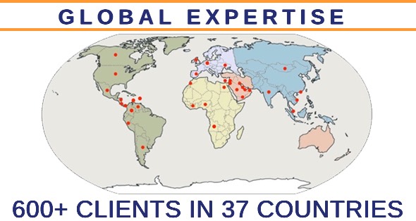 Global Expertise - 600+ Clients in 37 Countries